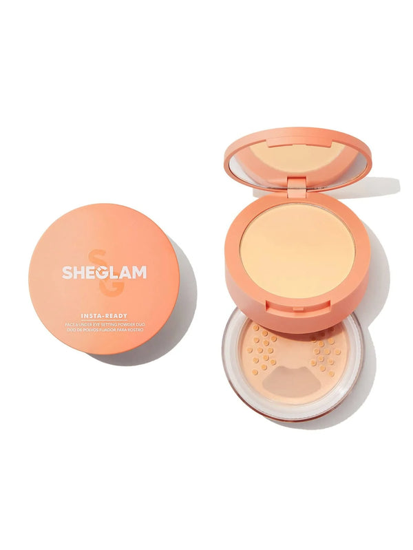 SHEGLAM INSTA-READY FACE & UNDER EYE SETTING POWDER DUO-TOASTED ALMOND