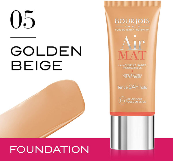 Bourjois Air Mat 24H Foundation 05 Golden beige - ELBEAUTE