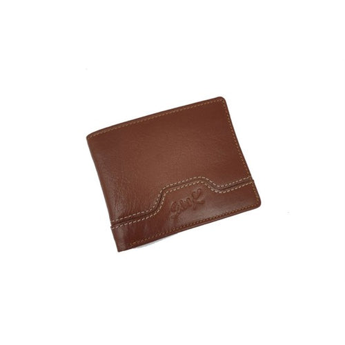 SEVEN K WALLET C2269U brown bi-fold wallet with stitched logo panel