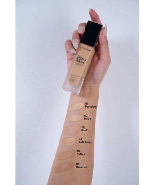 CYBELE ULTRA WEAR FOUNDATION & CONCEALER 01 PORCELAIN - ELBEAUTE