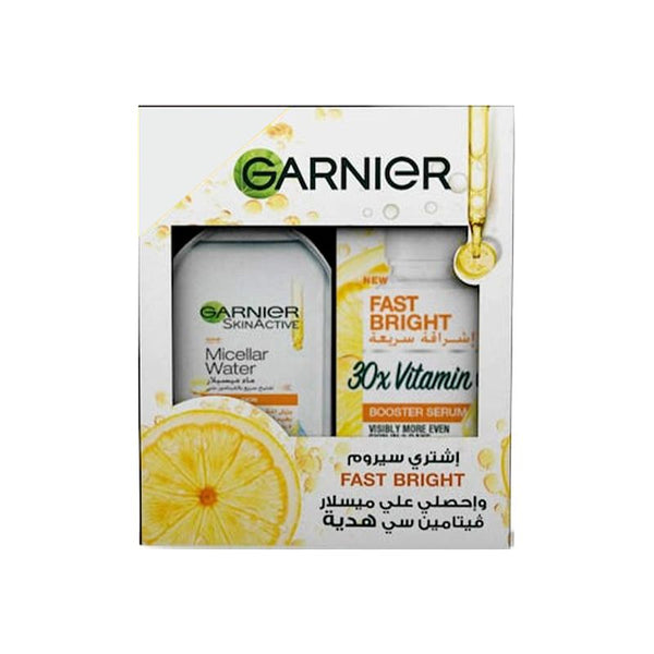 Garnier Fast Bright Serum -30ml + Garnier Vitamin C Micellar Water - 100ml - ELBEAUTE