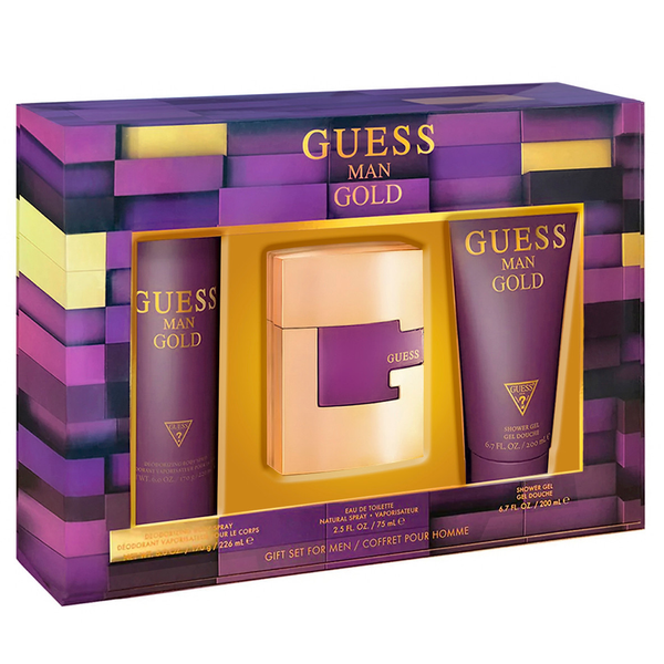 Guess Gold For Man 3 Pc Gift Set - ELBEAUTE