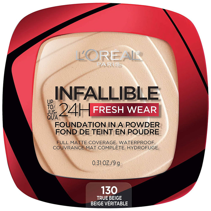 L'Oreal Infallible Powder Foundation-130 True Beige - ELBEAUTE