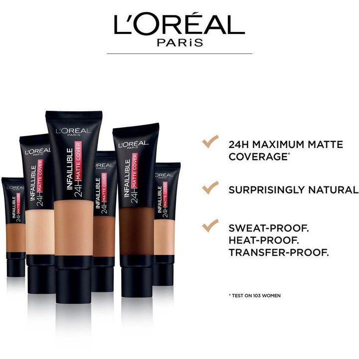 L'Oreal Paris Infallible 24H Matte Face Foundation 25 IVIRE ROSE - ELBEAUTE