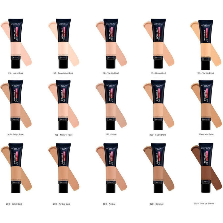 L'Oreal Paris Infallible 24H Matte Face Foundation 25 IVIRE ROSE - ELBEAUTE