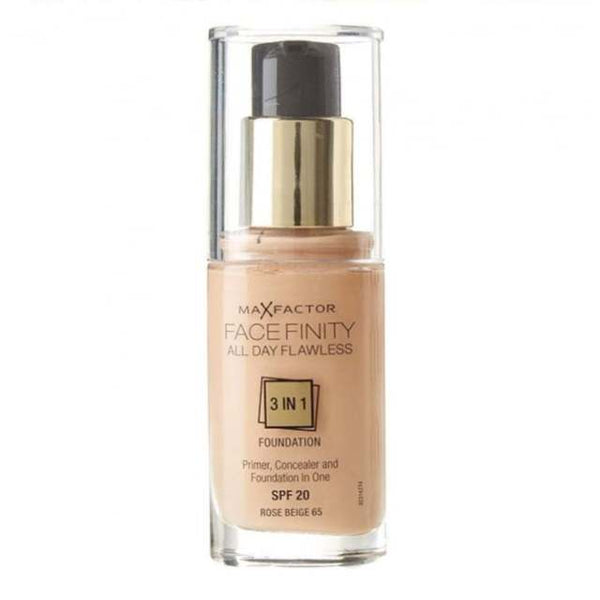 Max Factor FaceFinity All Day Flawless 3 In 1 Foundation -  65 Rose Beige - ELBEAUTE