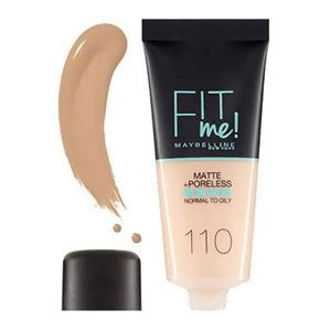 Maybelline New York Fit Me Matte& Poreless Foundation - 110 Porcelain - ELBEAUTE