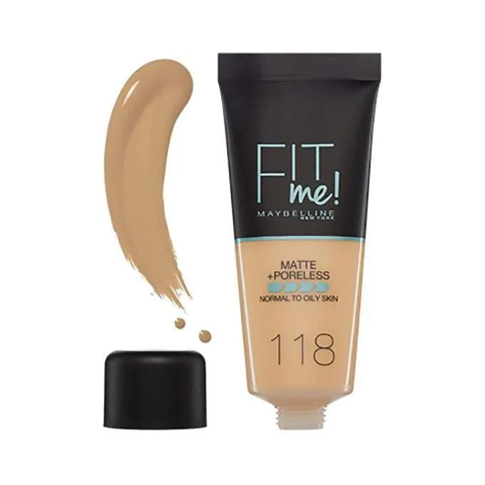 Maybelline New York Fit Me Matte& Poreless Foundation - 118 Nude - ELBEAUTE