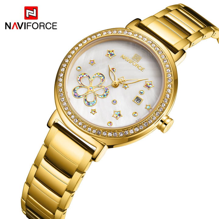 Naviforce Watch For Women NF5016 G/W - ELBEAUTE