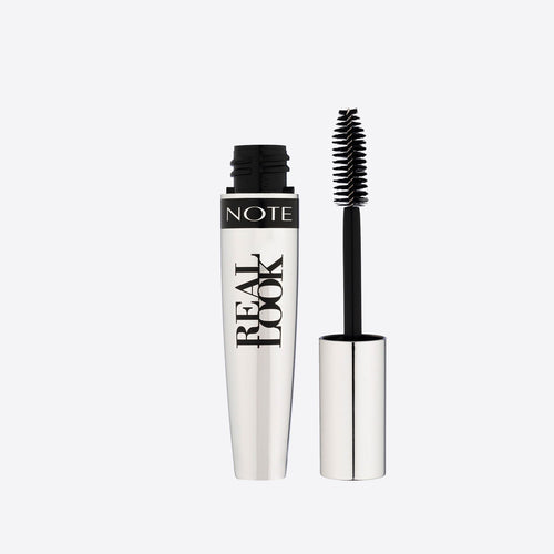 NOTE mascara tube with black wand applicator, upright view