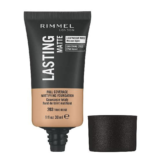 RIMMEL LASTING MATTE FOUNDATION - 203 True Beige - ELBEAUTE