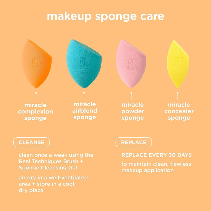 Real Techniques Everyday Essentials Plus with Bonus Miracle Complexion Sponge. - ELBEAUTE