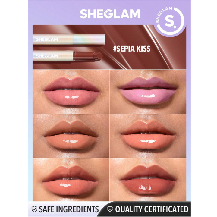 SHEGLAM Pout-Perfect Shine Lip Plumper- Sepia Kiss - ELBEAUTE