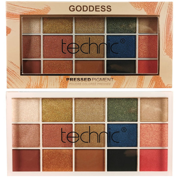 Technic Goddess Pressed Pigment Eyeshadow Palette 15 COLOR - ELBEAUTE