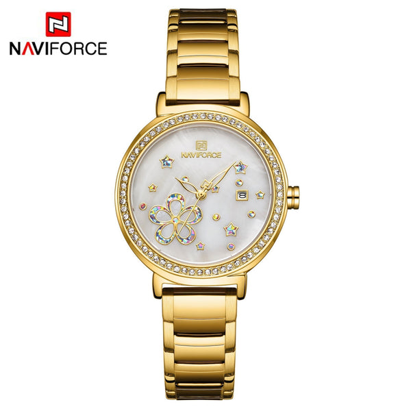 Naviforce Watch For Women NF5016 G/W - ELBEAUTE