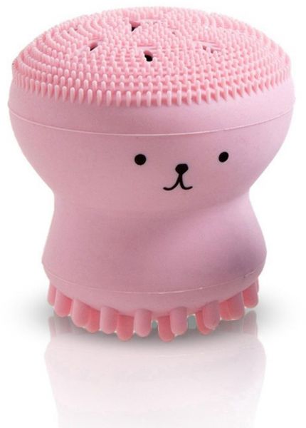 Face Washing Brush Soft Silicone Facial Cleansing Brush Pore Cleaner Sweet Pink Octopus Skin Scrubber Face Massager - ELBEAUTE