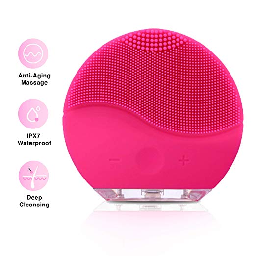 Facial Cleansing Brush,Silicon,Waterproof Face Cleanser for Exfoliation Scrub and Massager Brush - ELBEAUTE